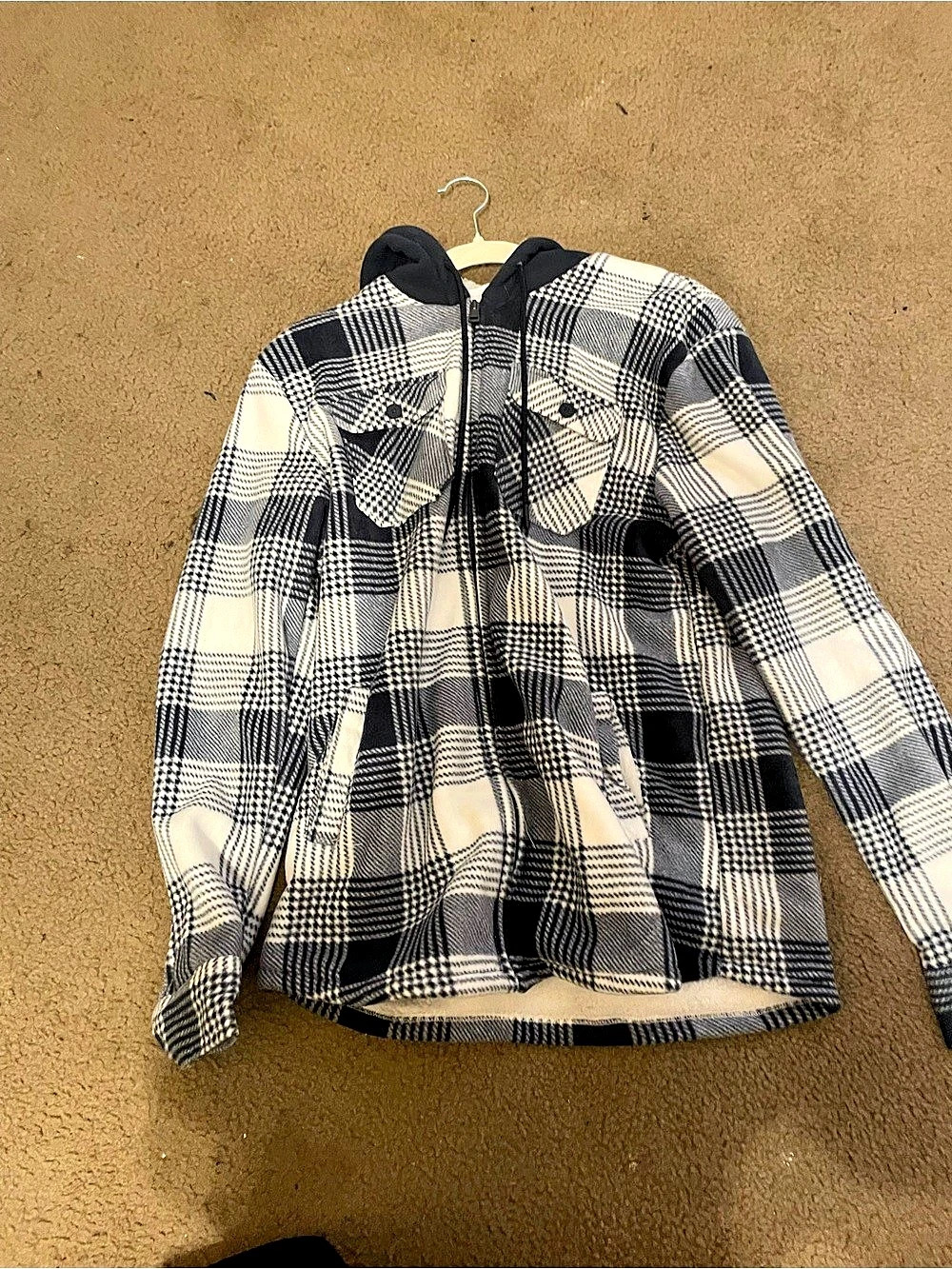 Plaid Jacket in Black & White Like New